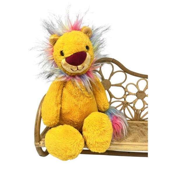 FAO Schwarz Dreamies Rainbow Lion 18” Plush Stuffed Animal Toy 18 Inches - Picture 1 of 12